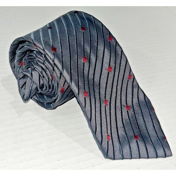 Brioni Striped Tie Silver Hand Made 100% Silk Tie Italy Mens Luxury 3.5 X 58 - Picture 9 of 14